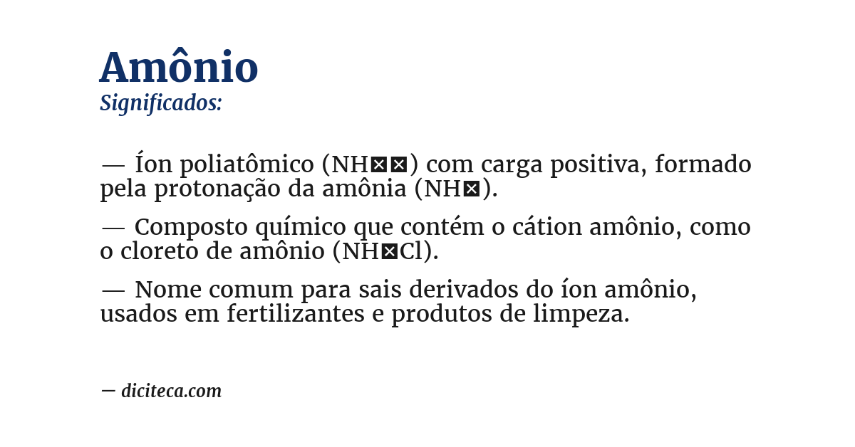 Significado de amônio