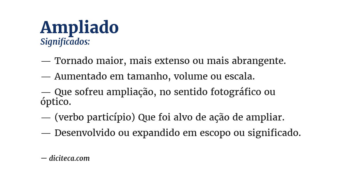 Significado de ampliado