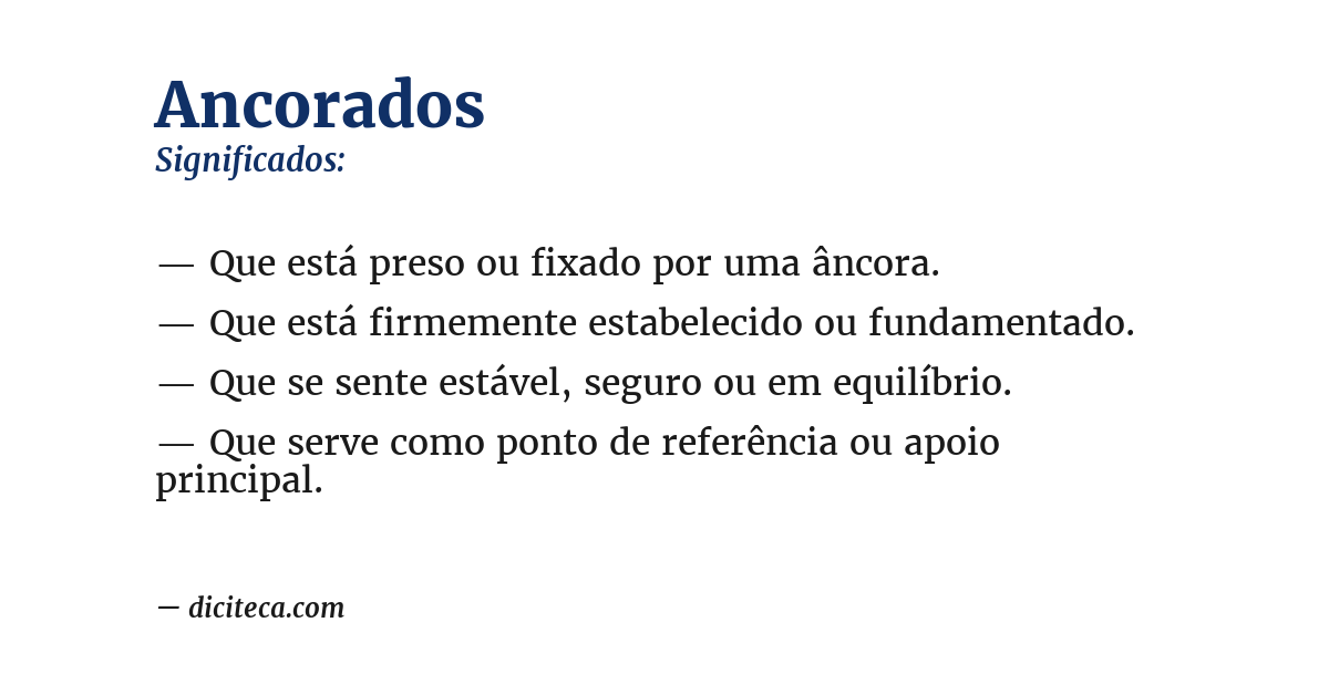 Significado de ancorados
