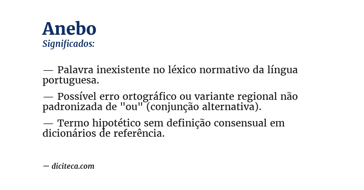 Significado de anebo
