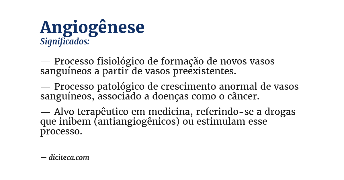 Significado de angiogênese