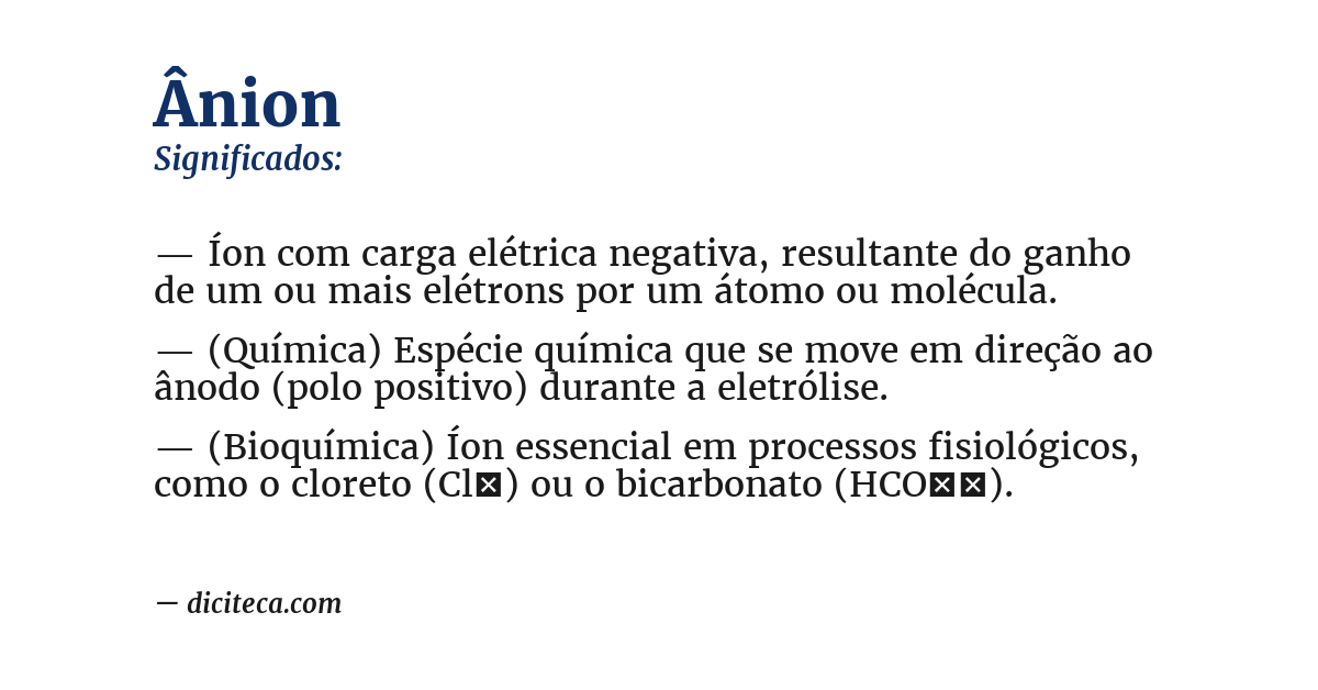 Significado de ânion