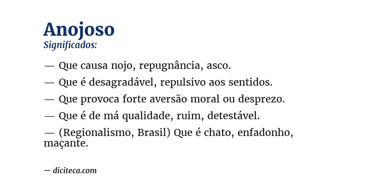 Significado de anojoso