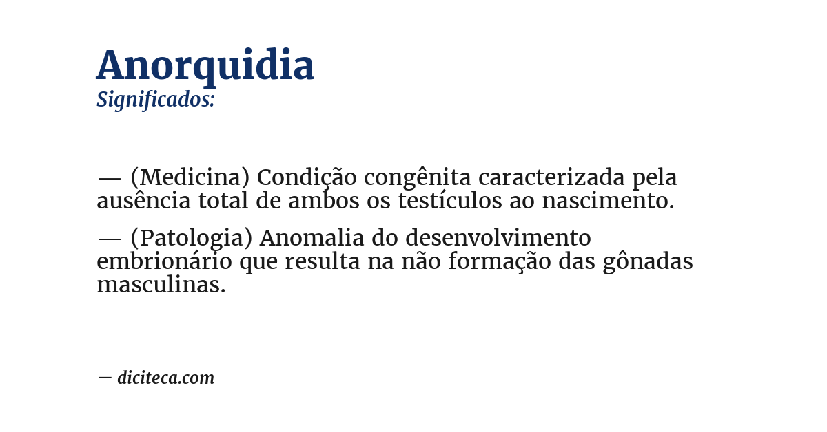 Significado de anorquidia