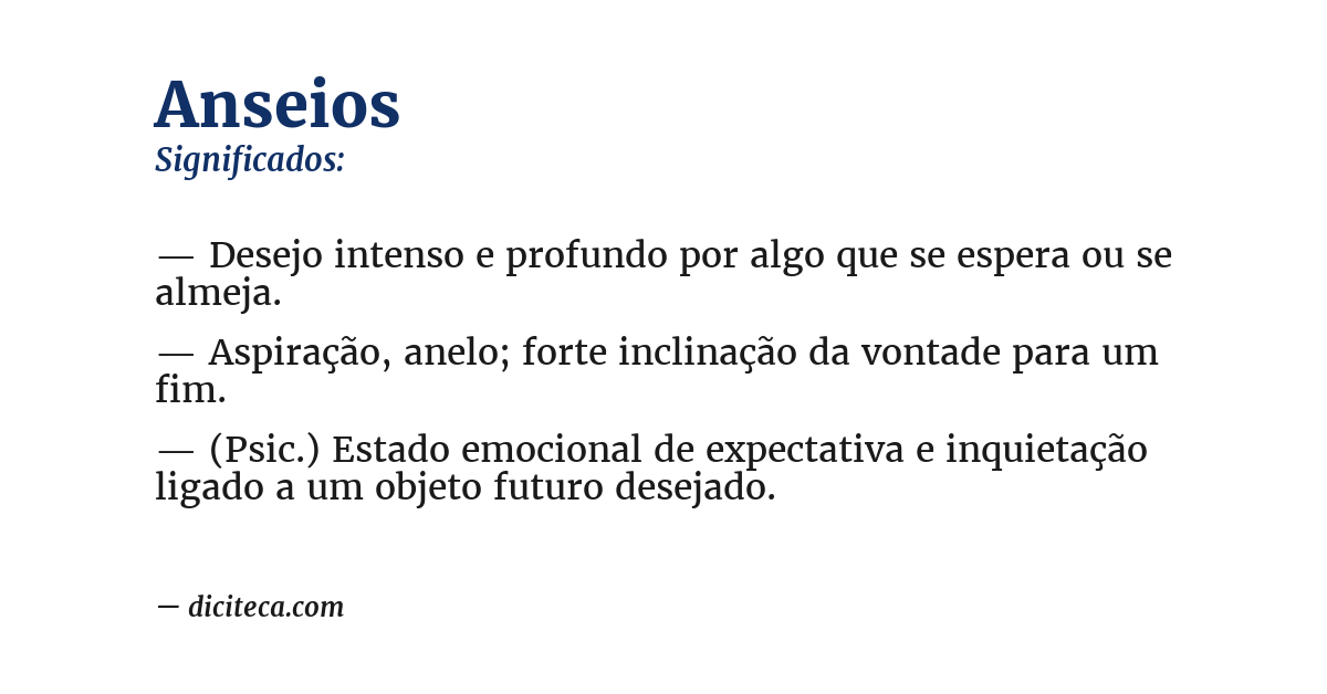 Significado de anseios