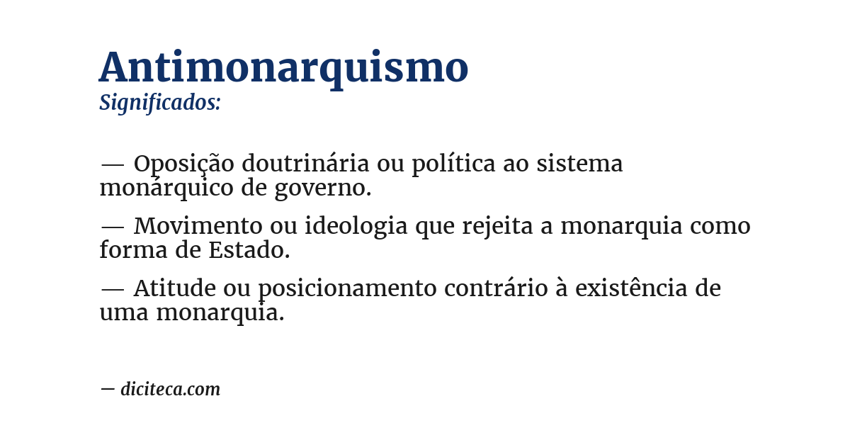 Significado de antimonarquismo