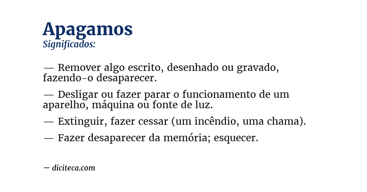 Significado de apagamos