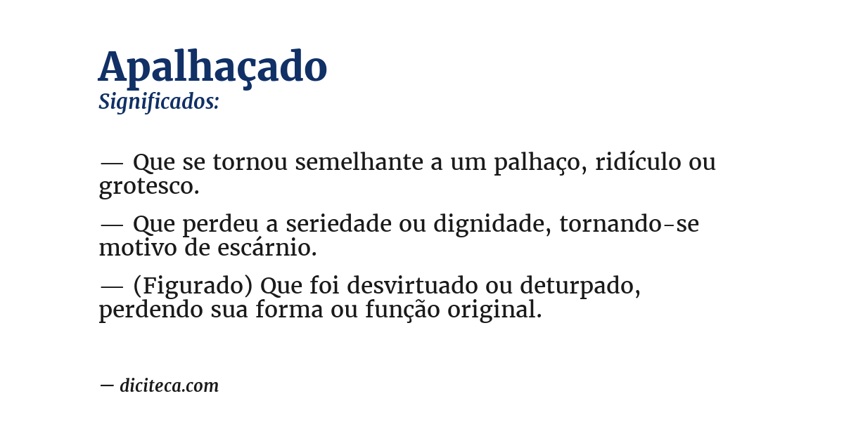 Significado de apalhaçado