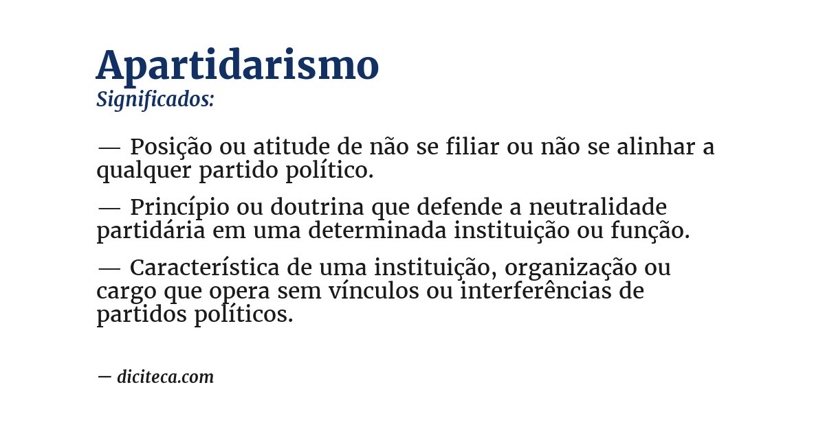 Significado de apartidarismo