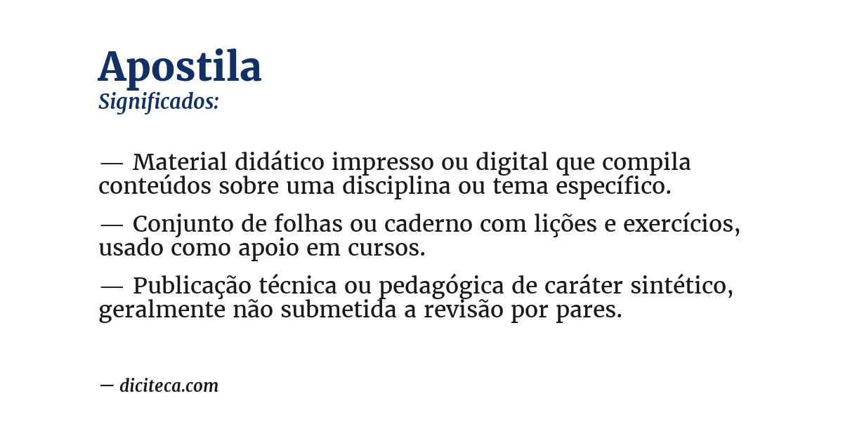 Significado de apostila