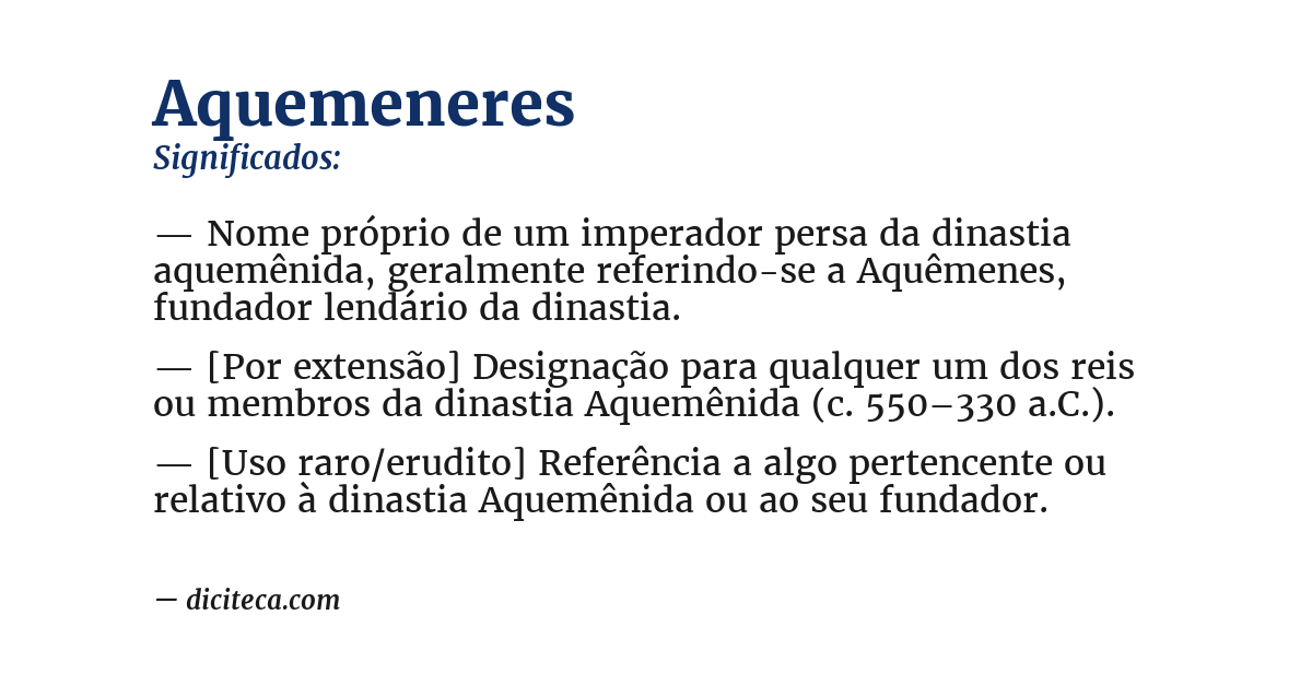 Significado de aquemeneres