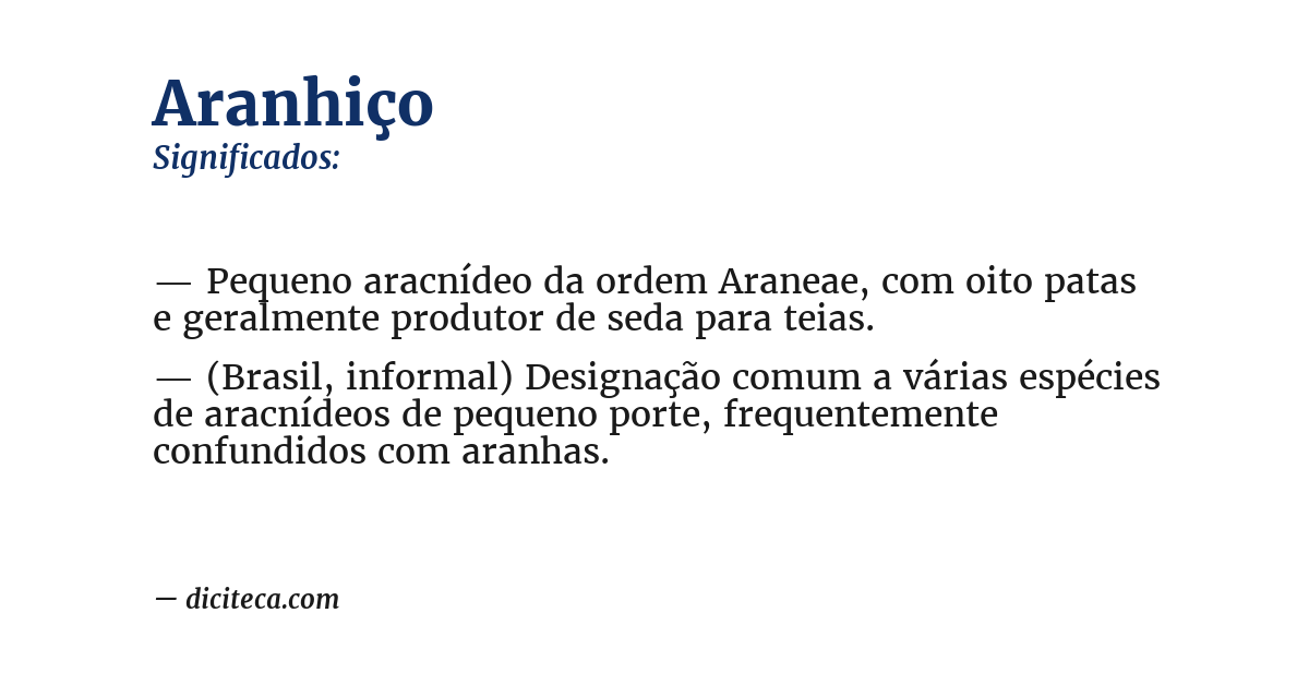 Significado de aranhiço