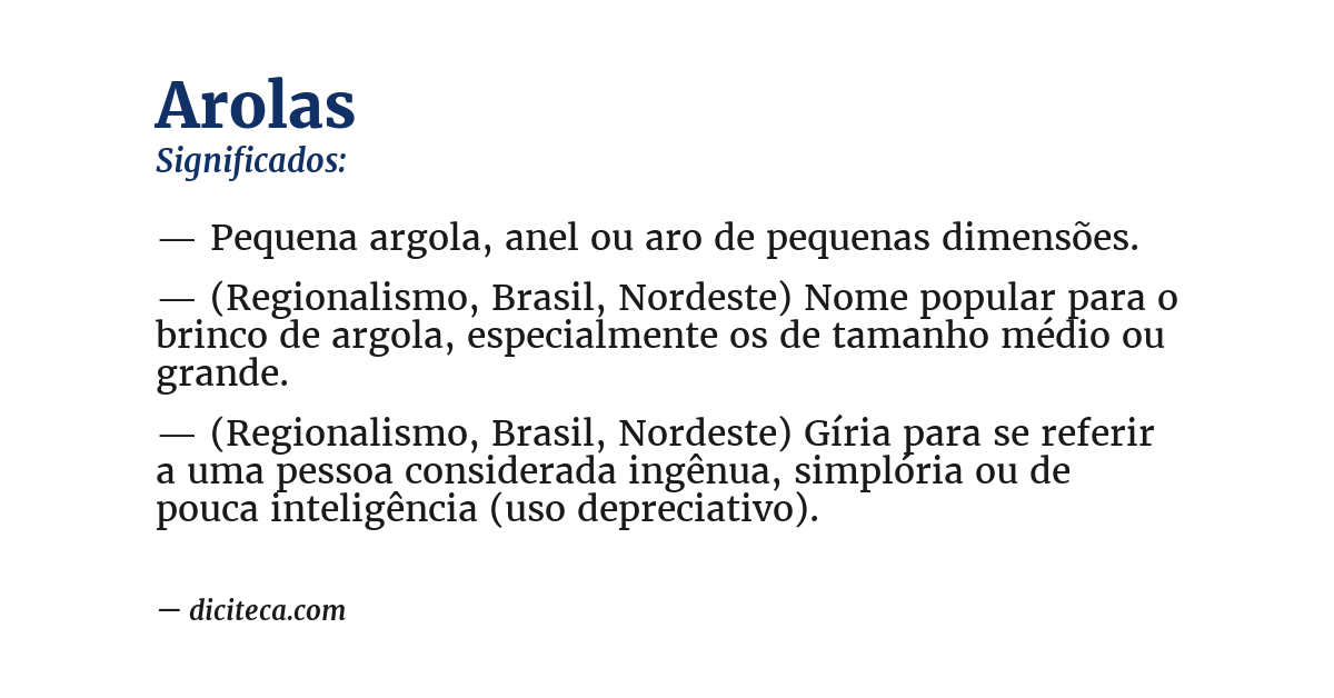 Significado de arolas
