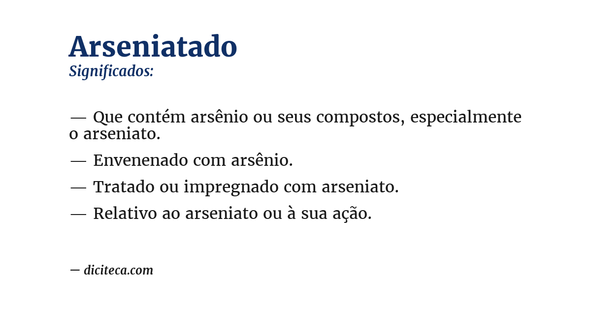 Significado de arseniatado