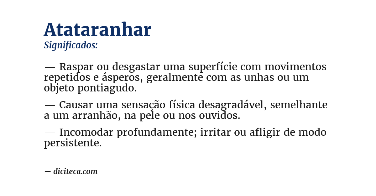 Significado de atataranhar