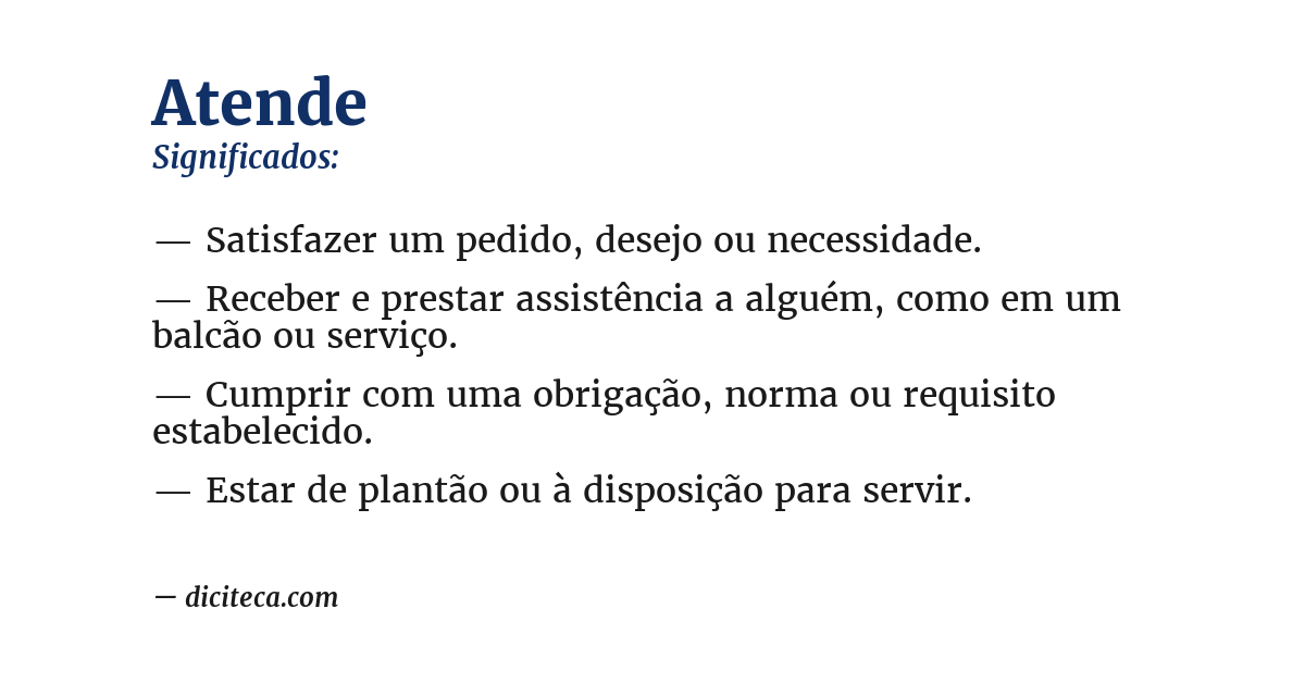 Significado de atende