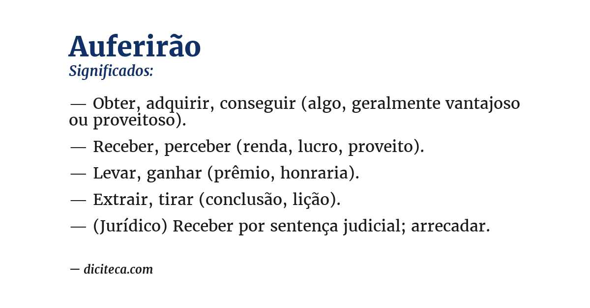 Significado de auferirão