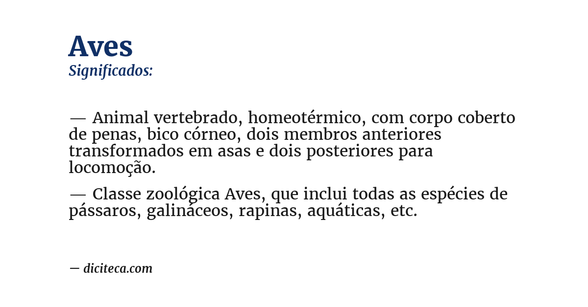 Significado de aves