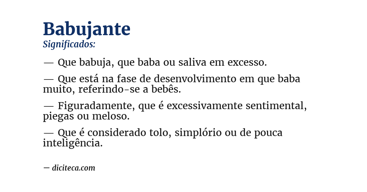Significado de babujante