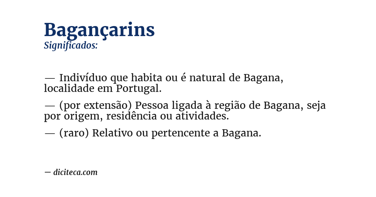Significado de bagançarins