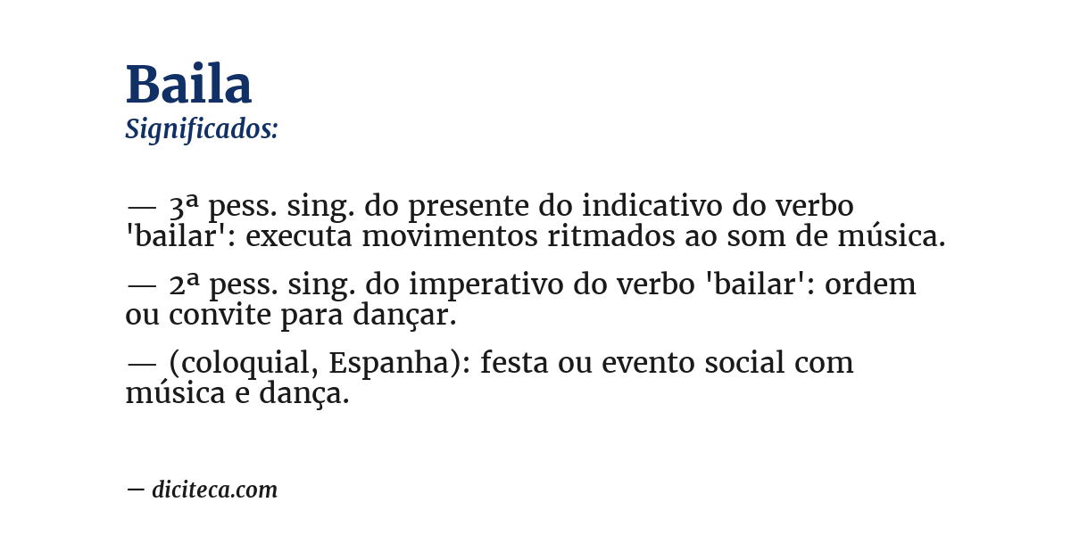 Significado de baila