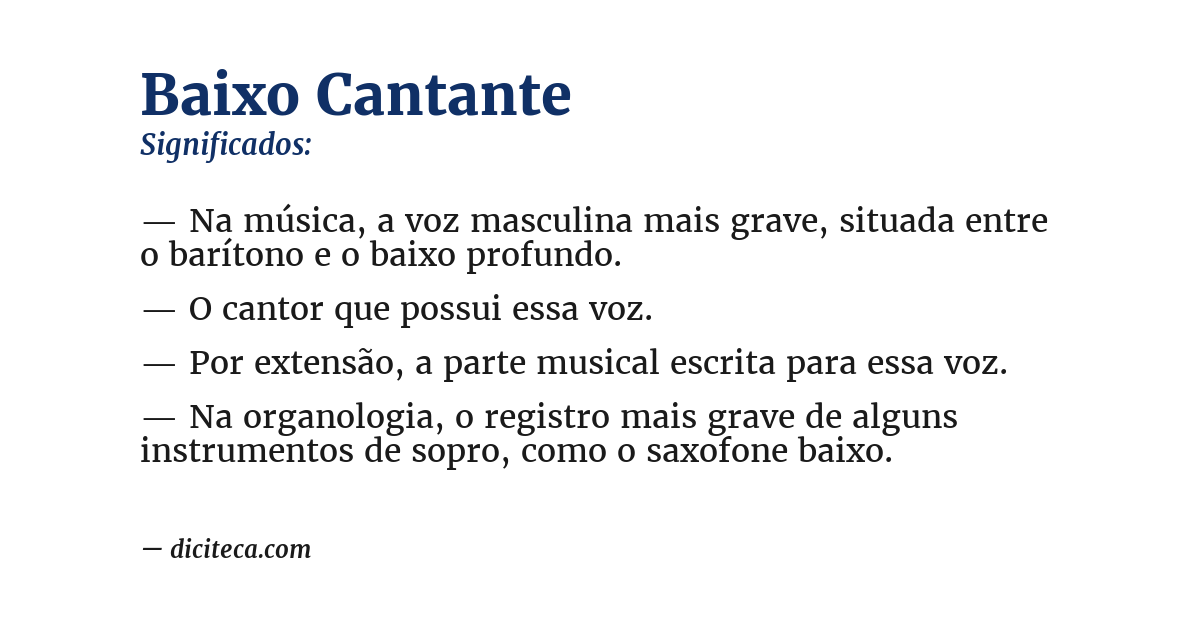 Significado de baixo cantante
