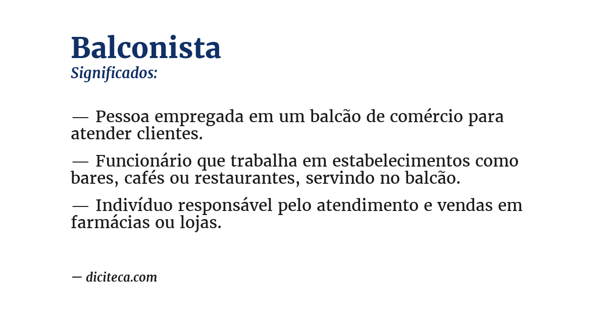 Significado de balconista