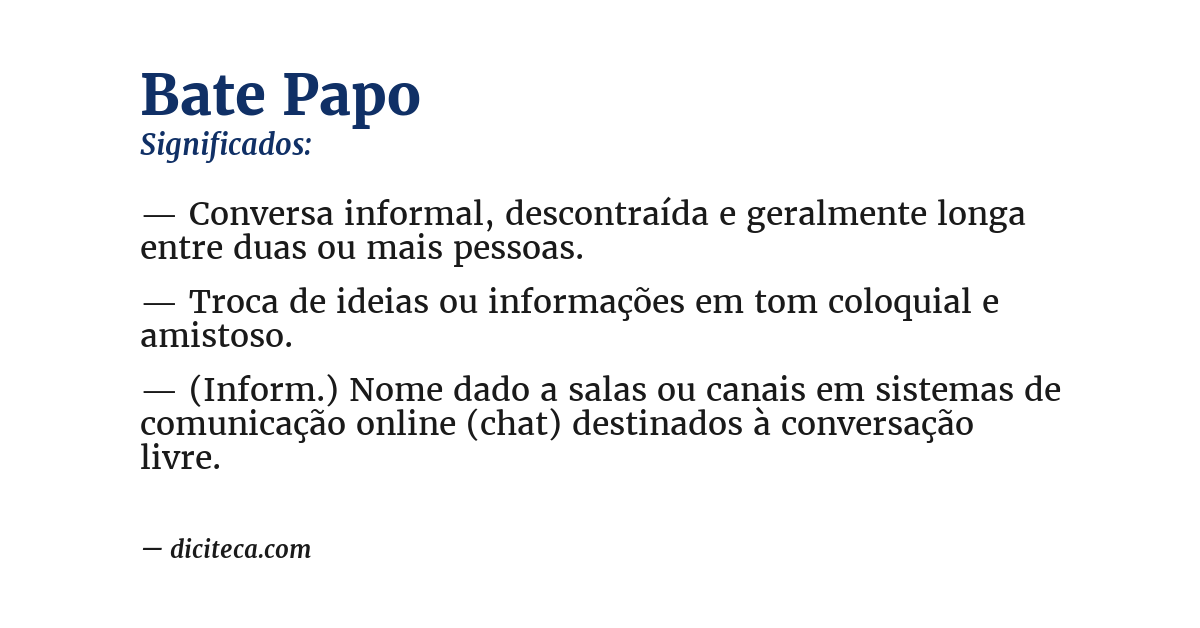 Significado de bate papo