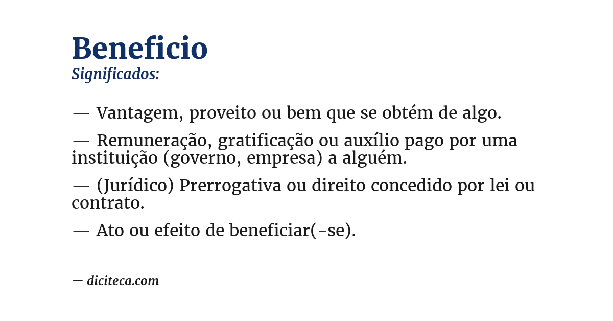 Significado de beneficio