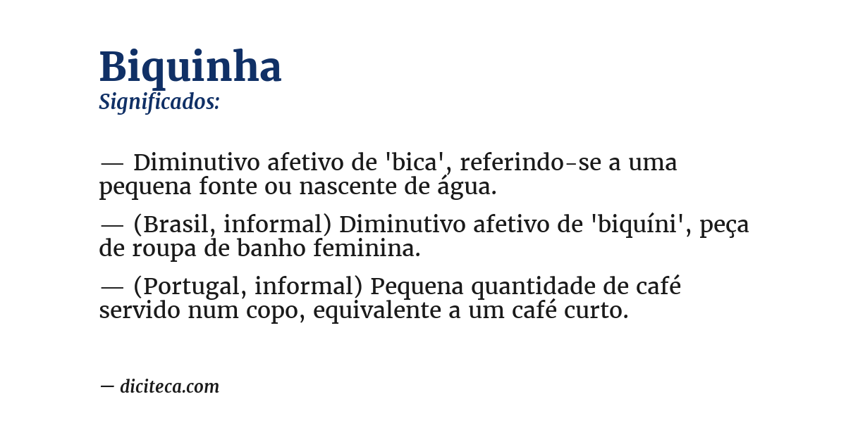 Significado de biquinha