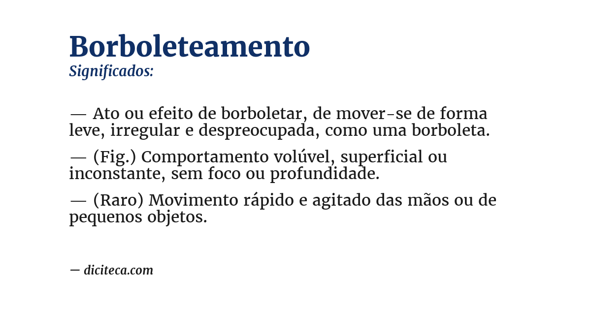 Significado de borboleteamento