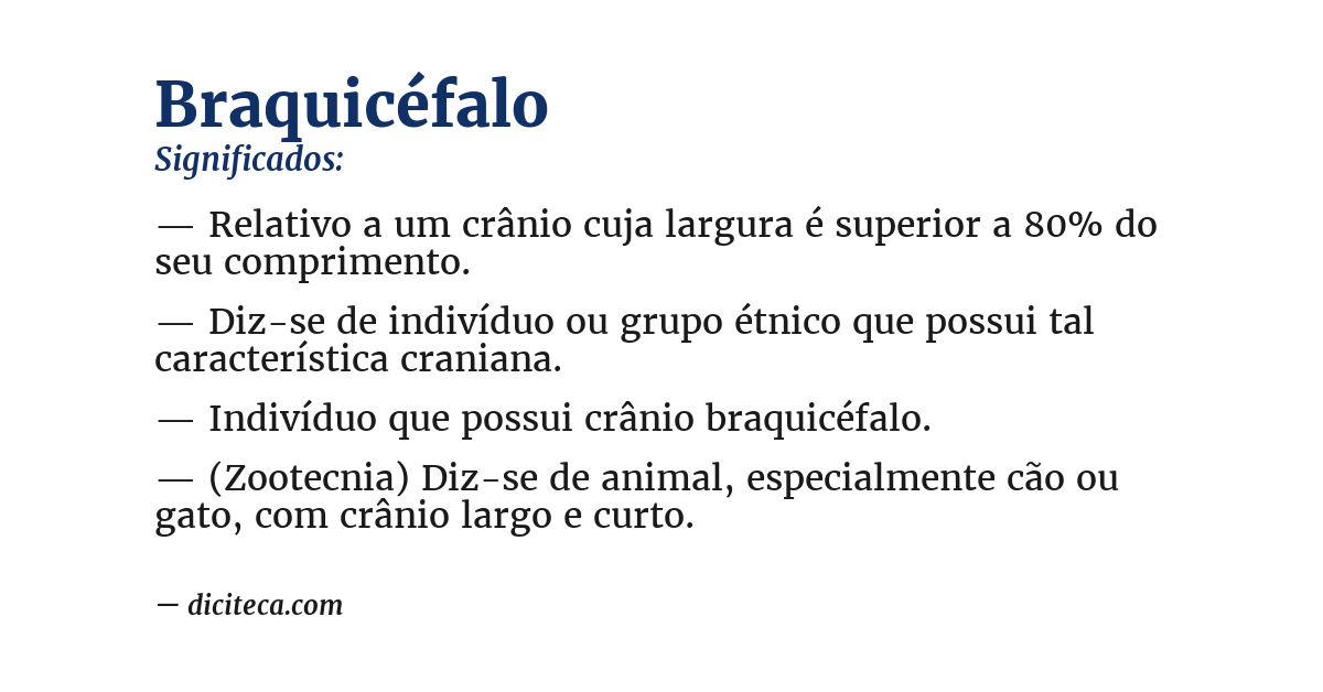 Significado de braquicéfalo