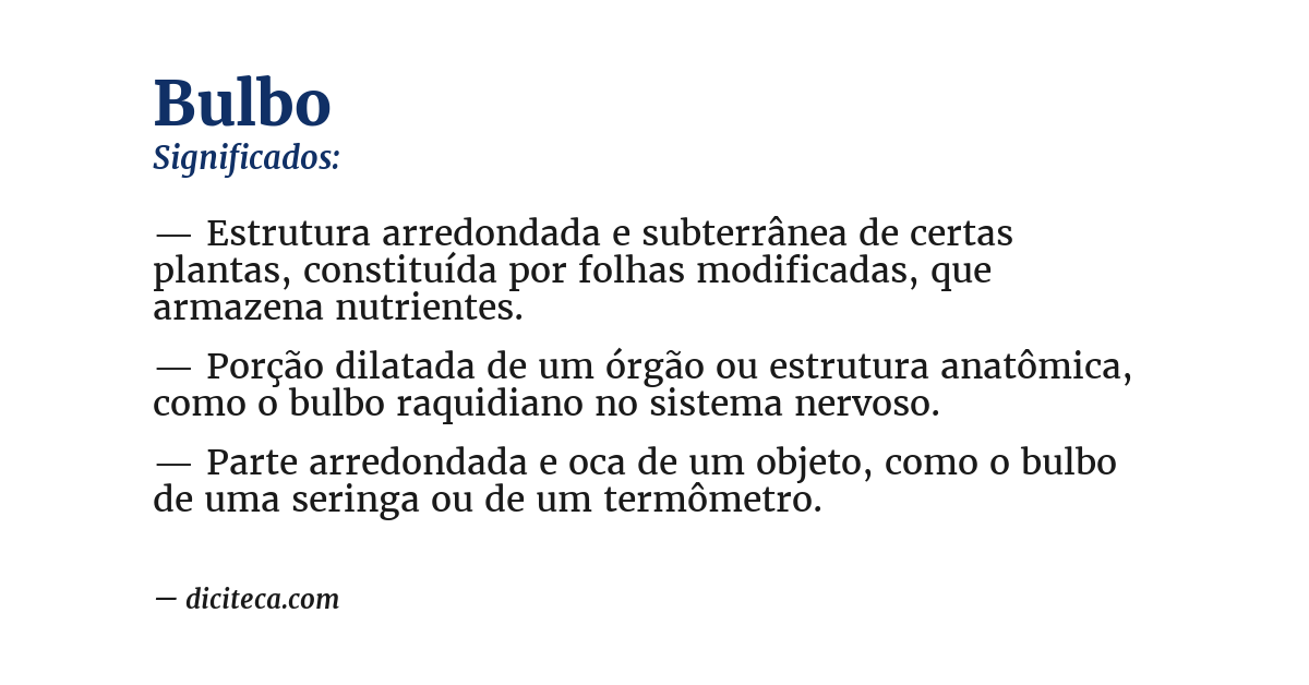 Significado de bulbo