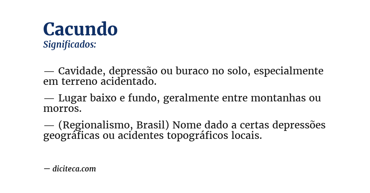 Significado de cacundo