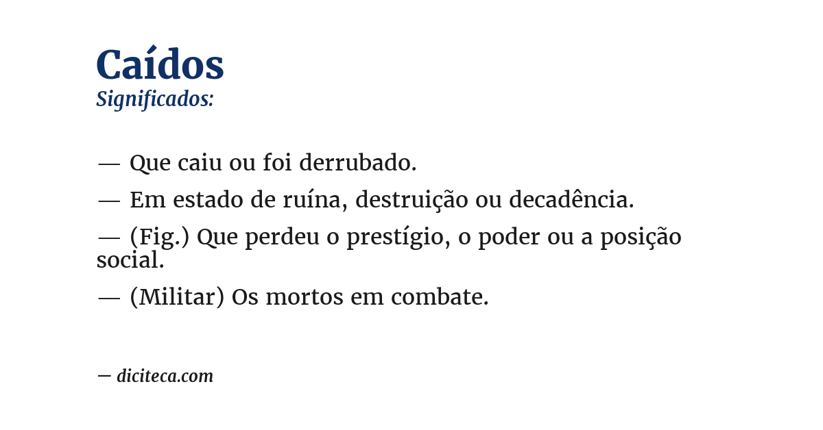 Significado de caídos
