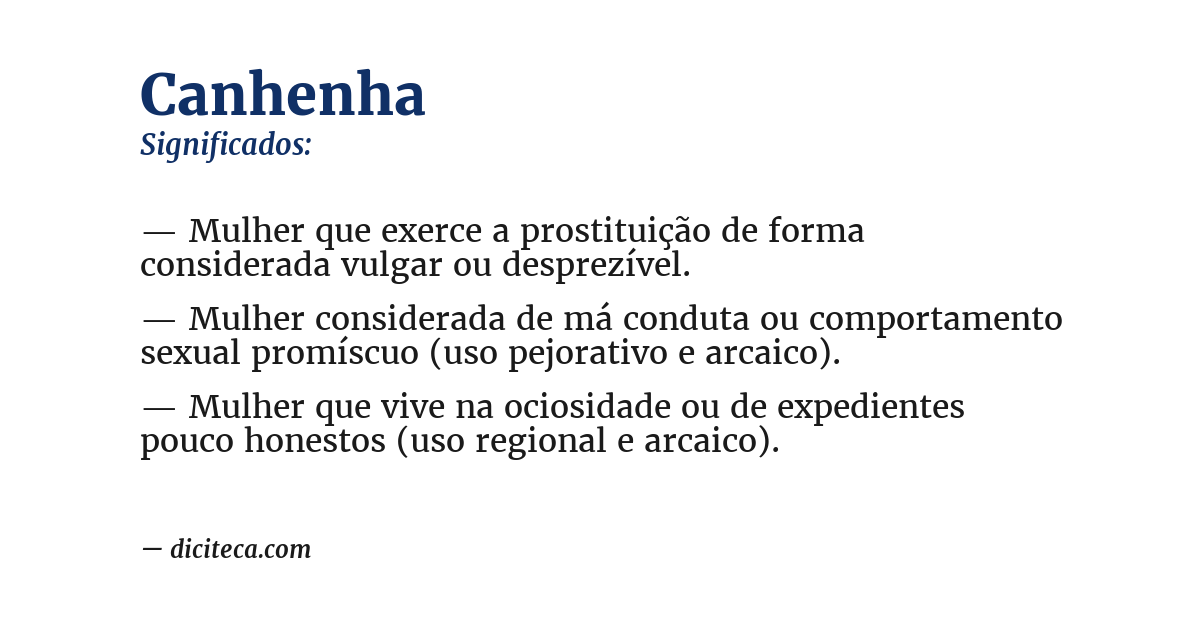 Significado de canhenha