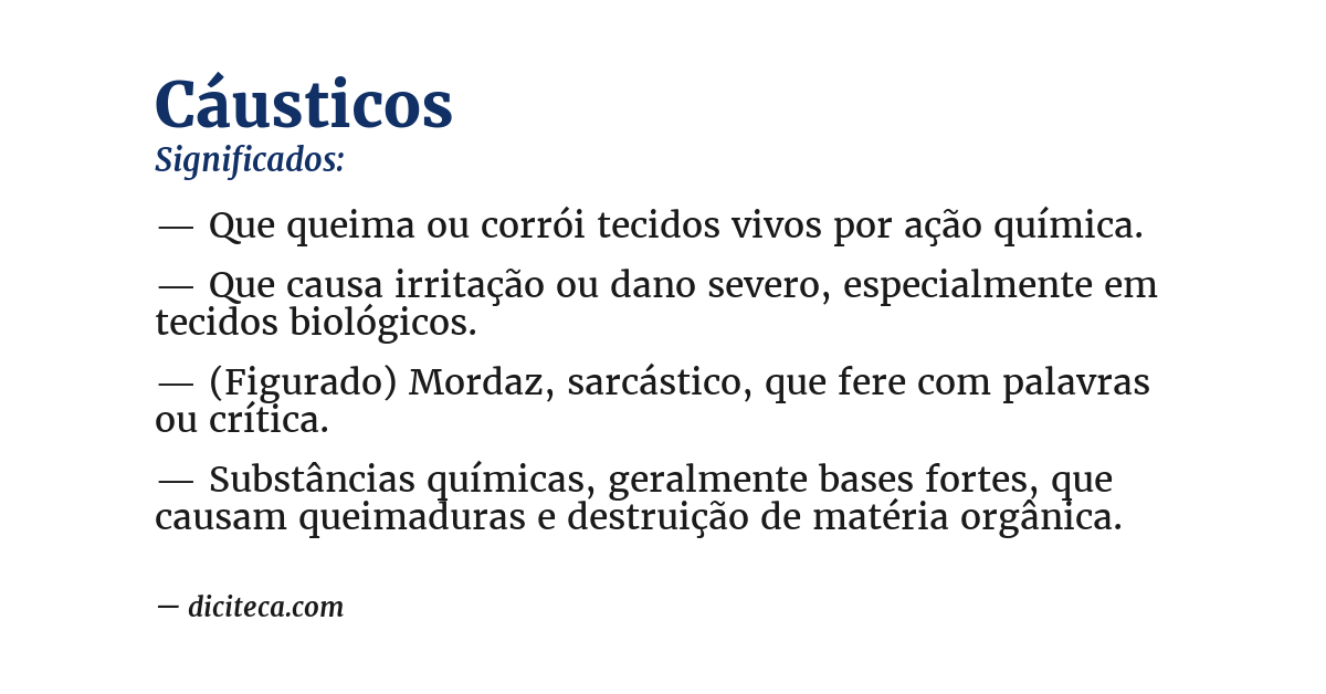 Significado de cáusticos
