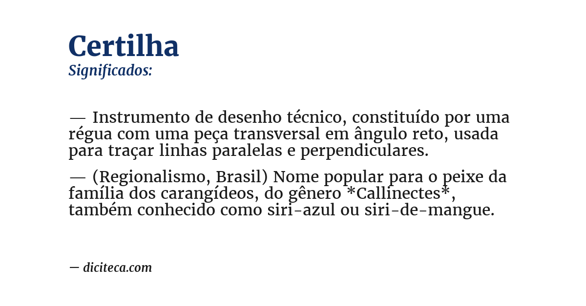 Significado de certilha