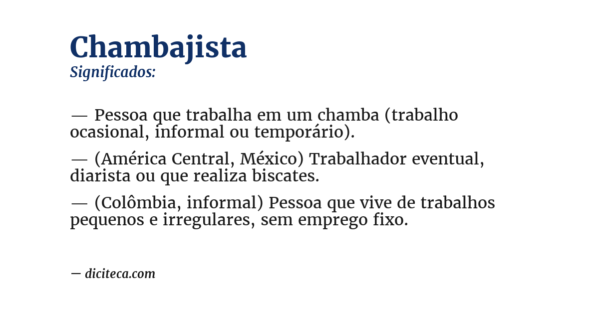 Significado de chambajista