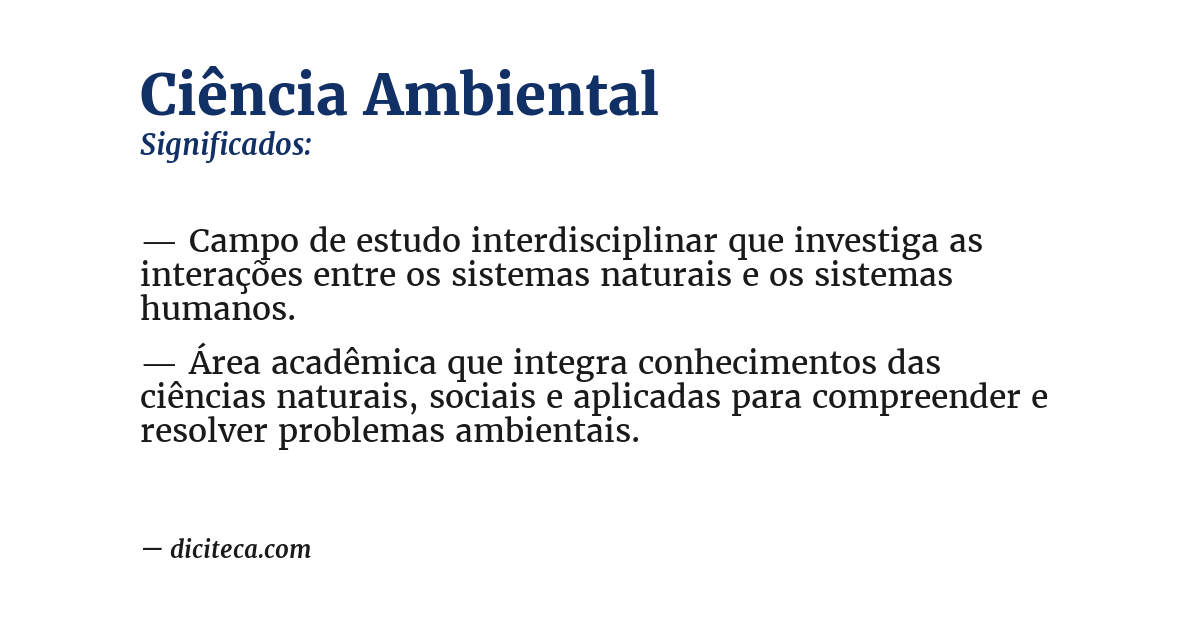 Significado de ciência ambiental