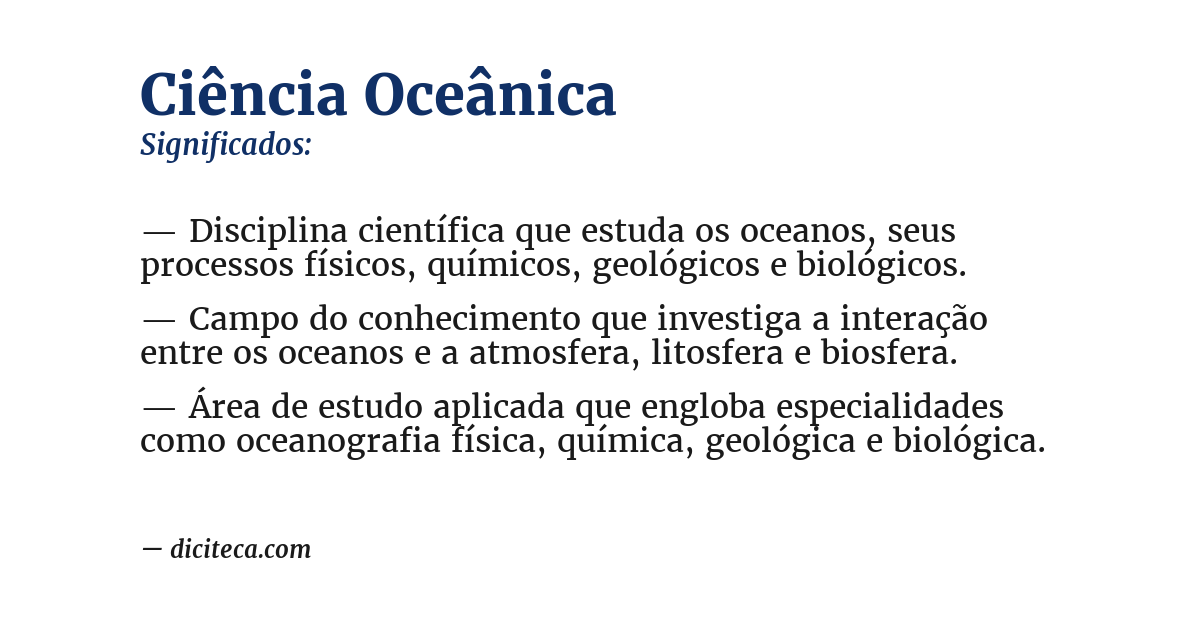 Significado de ciência oceânica