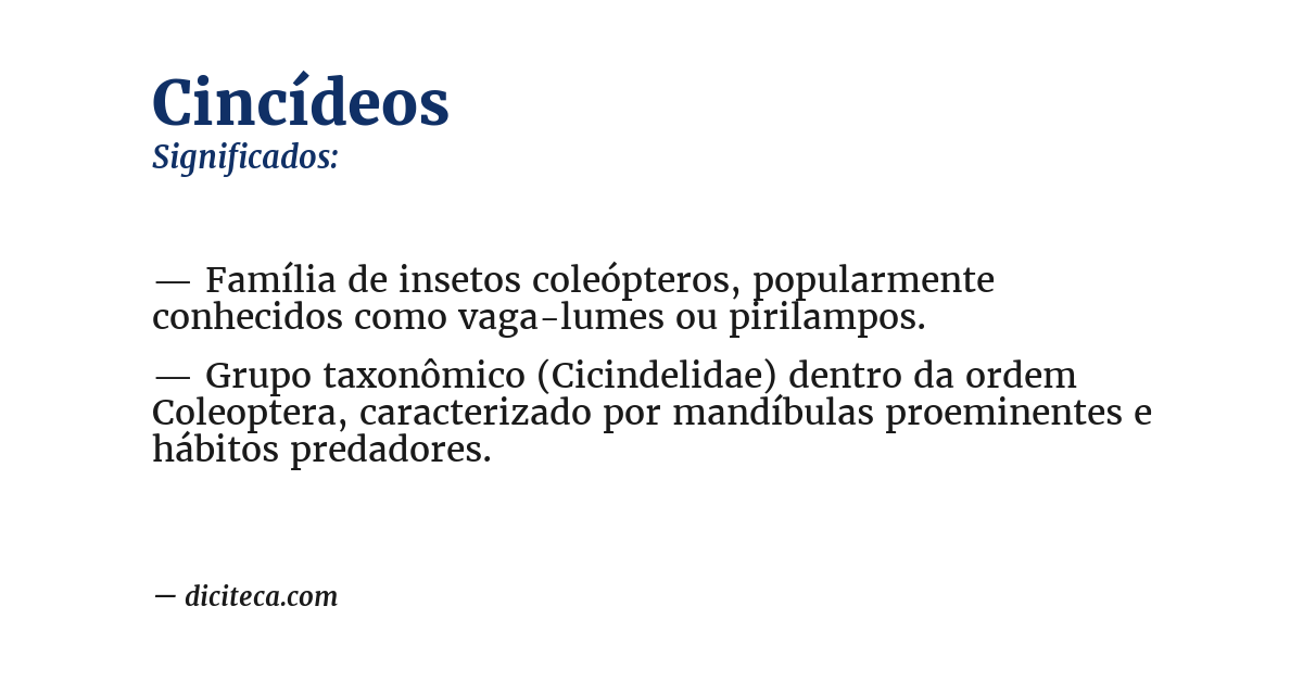 Significado de cincídeos