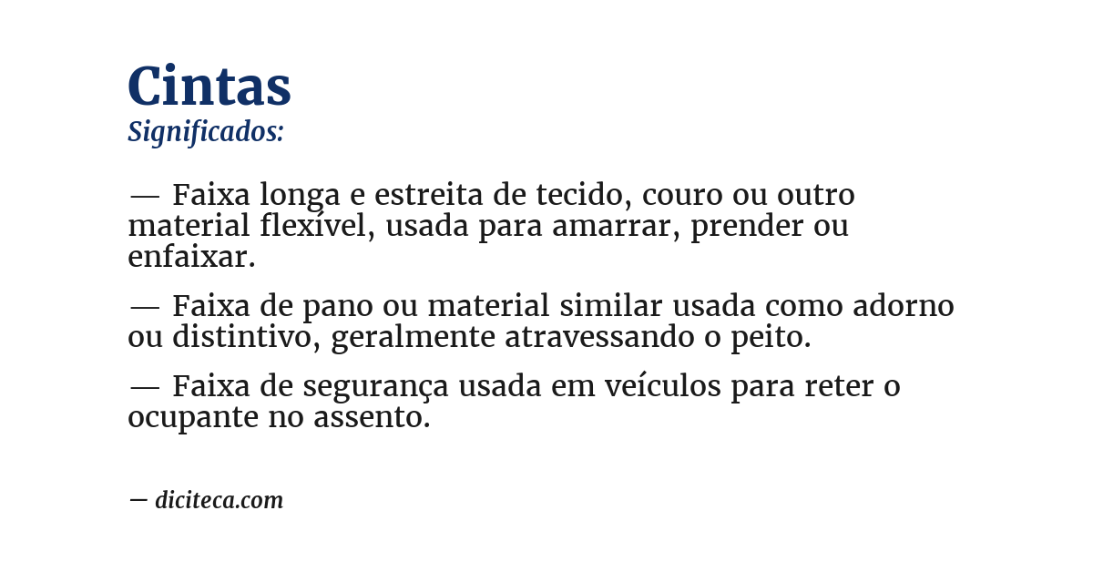 Significado de cintas