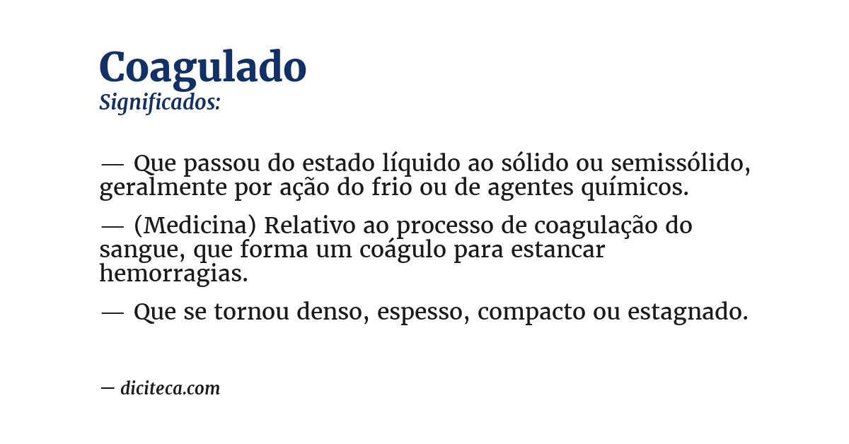 Significado de coagulado