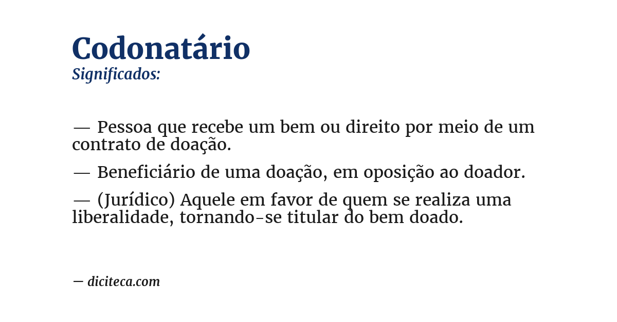 Significado de codonatário