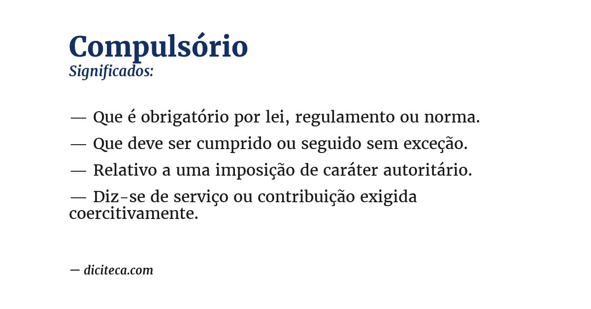 Significado de compulsório
