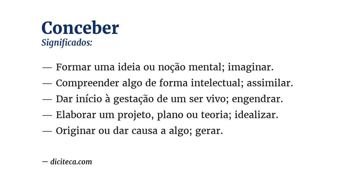 Significado de conceber