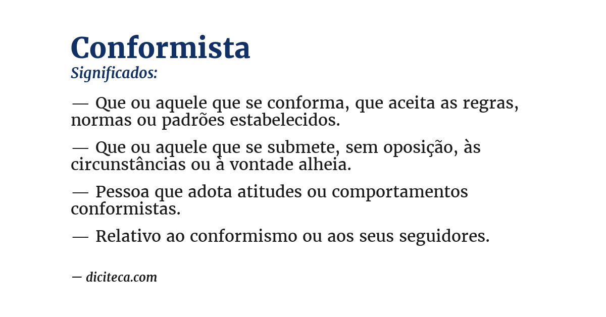 Significado de conformista