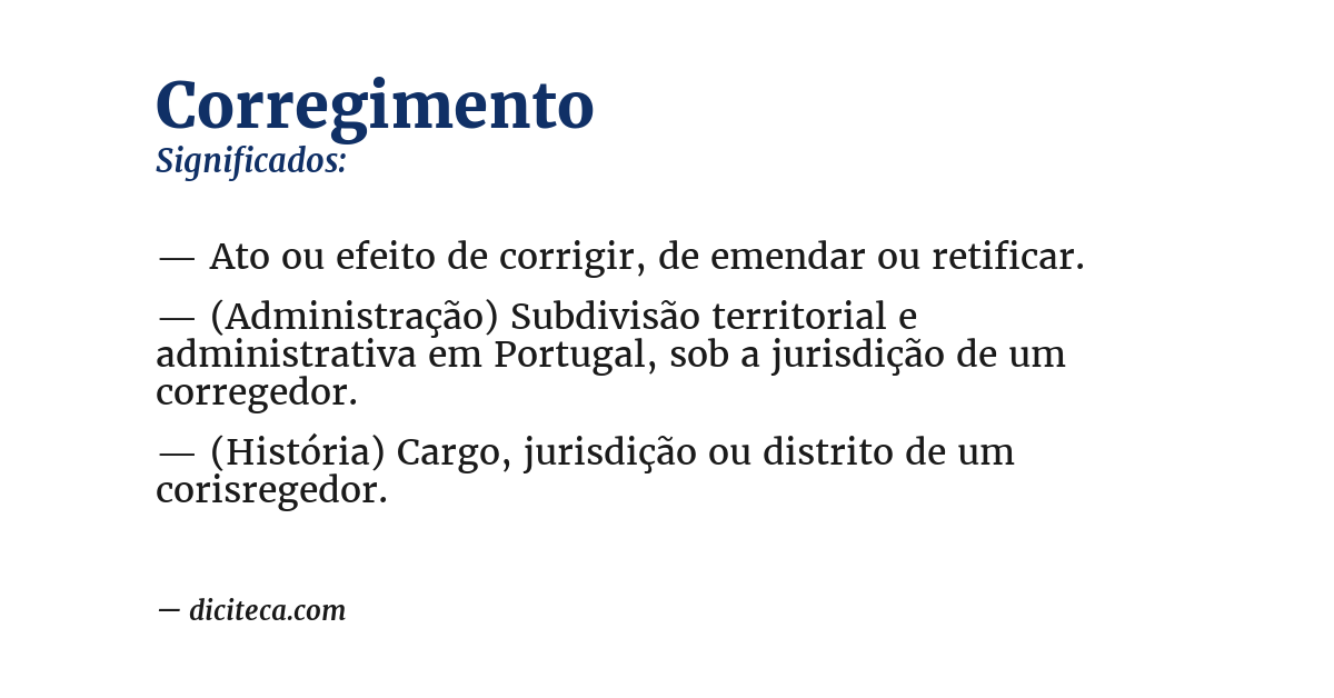 Significado de corregimento