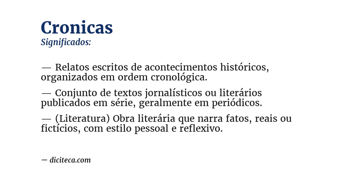 Significado de cronicas